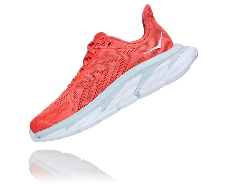 Hoka One One Løbesko Dame - Clifton Edge - Rød/Hvide - 480629QRO